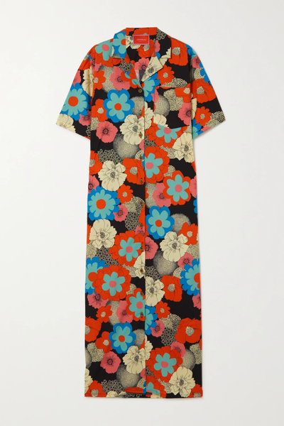 유럽직배송 라더블제이 원피스 LA DOUBLEJ Bowling floral-print cotton-blend poplin shirt dress 34344356236743271