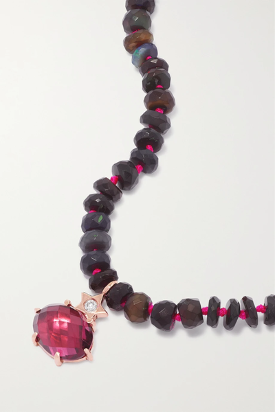 유럽직배송 ANDREA FOHRMAN Mini Cosmo 14-karat rose gold multi-stone necklace 38063312419617368