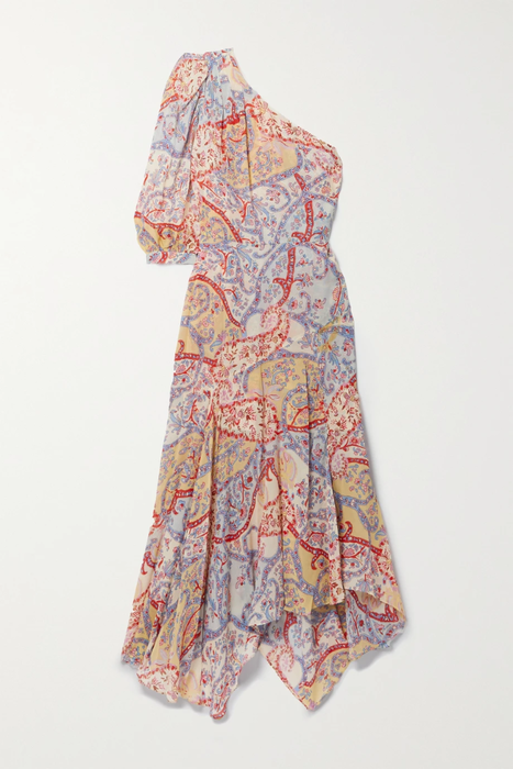 유럽직배송 베로니카비어드 원피스 VERONICA BEARD Kimber one-shoulder asymmetric printed silk-crepe dress 33258524072822378
