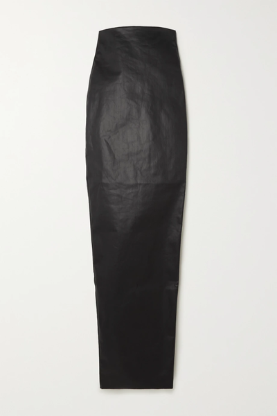 유럽직배송 릭오웬스 스커트 RICK OWENS Bolan coated-denim maxi skirt 33258524072476295