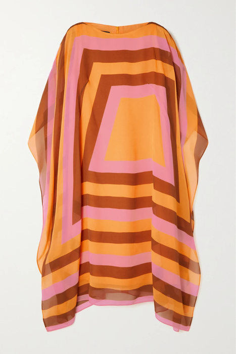 유럽직배송 아크리스 AKRIS Cape-effect striped silk-crepe dress 27086482323421687