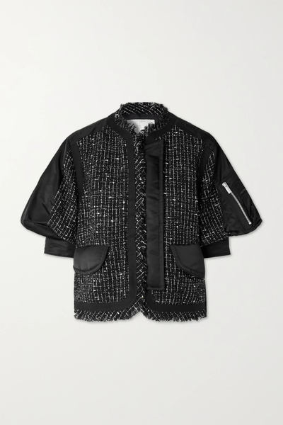 유럽직배송 사카이 자켓 SACAI Paneled cotton-blend tweed and shell jacket 34344356237104703