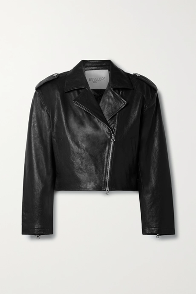 유럽직배송 ENVELOPE 1976 Petit cropped leather biker jacket 38063312420537864