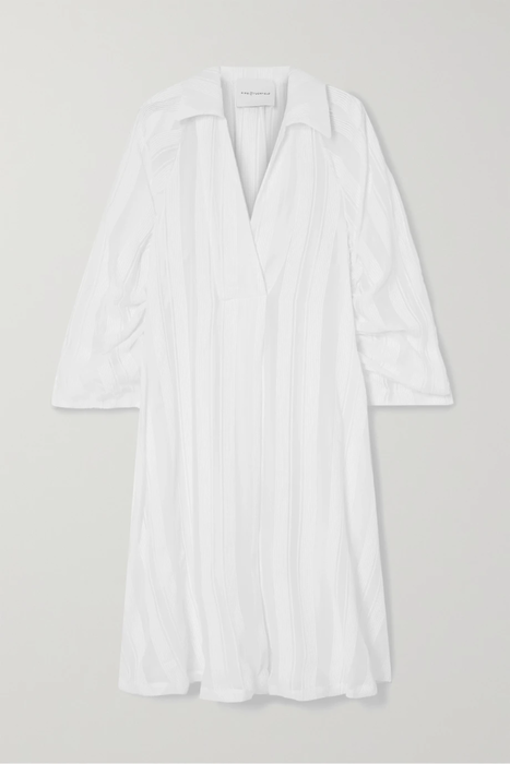 유럽직배송 KING &amp; TUCKFIELD Ruched striped cotton and silk-blend jacquard shirt dress 28941591747060795