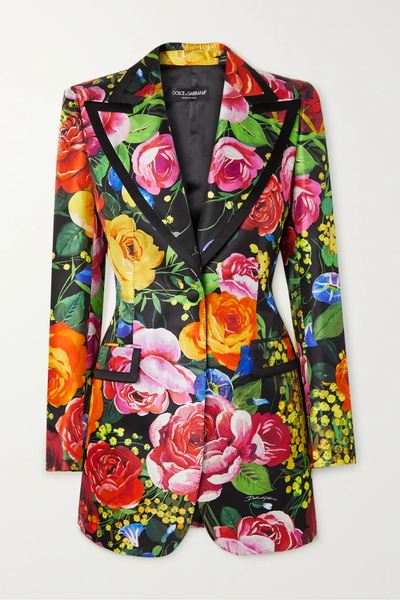 유럽직배송 돌체앤가바나 블레이저 DOLCE &amp; GABBANA Floral-print silk-blend satin blazer 25185454455976219