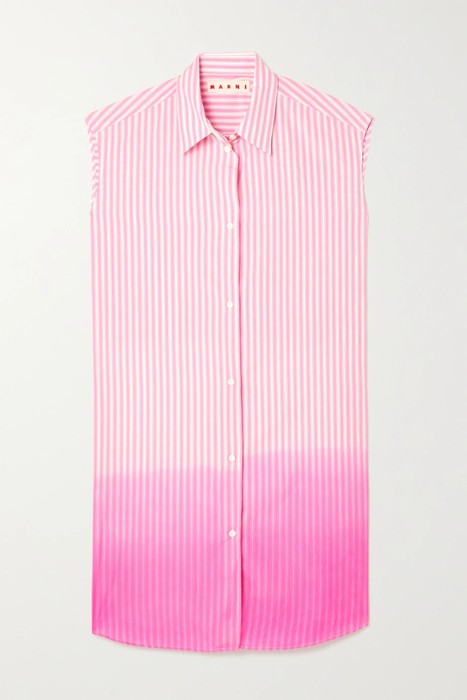 유럽직배송 마르니 MARNI Asymmetric striped dégradé cotton-poplin shirt 25185454456035660