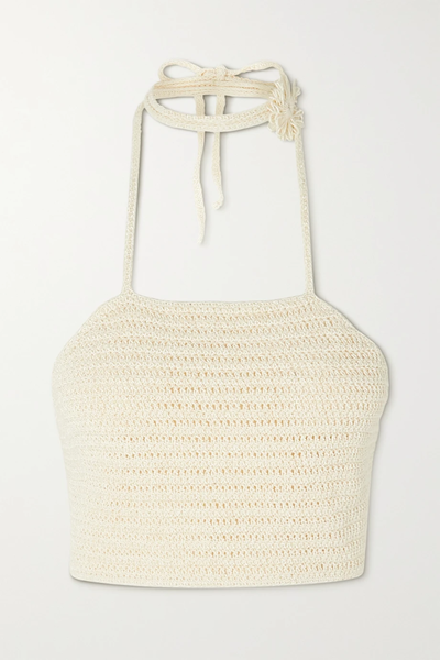 유럽직배송 마그다부트림 MAGDA BUTRYM Cropped tie-back crochet-knit cotton-blend top 33258524072390855