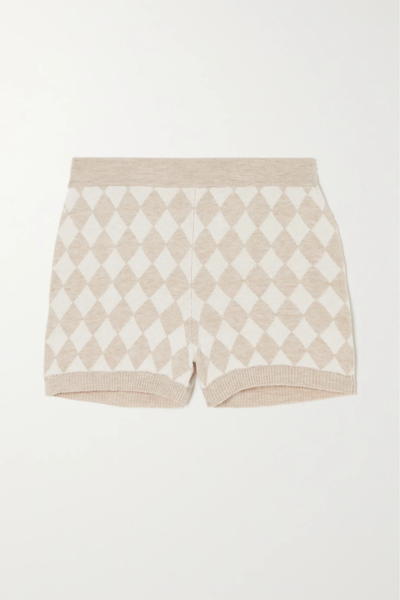 유럽직배송 SKIN Prairie checked jacquard-knit cotton-blend shorts 38063312420645329