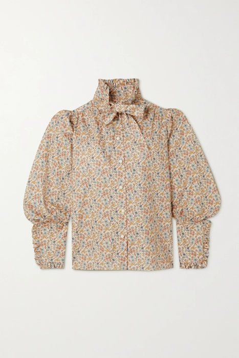유럽직배송 ANNA MASON Collette ruffled floral-print cotton-twill blouse 25185454456186742