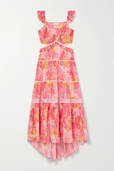 유럽직배송 러브샤크팬시 원피스 LOVESHACKFANCY Madsen broderie angalise-trimmed floral-print cotton and silk-blend dress 33258524072012757