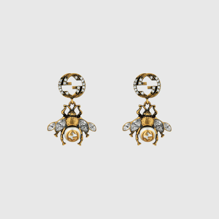 유럽직배송 구찌 귀걸이 GUCCI Gucci Bee earrings with Interlocking G 629817J1D518516
