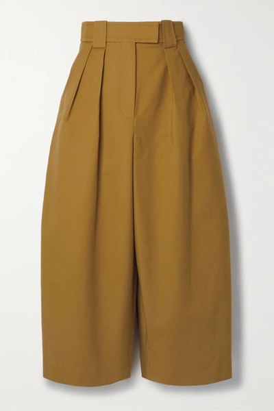 유럽직배송 카이트 팬츠 KHAITE Tino cropped pleated cotton wide-leg pants 36856120585167457