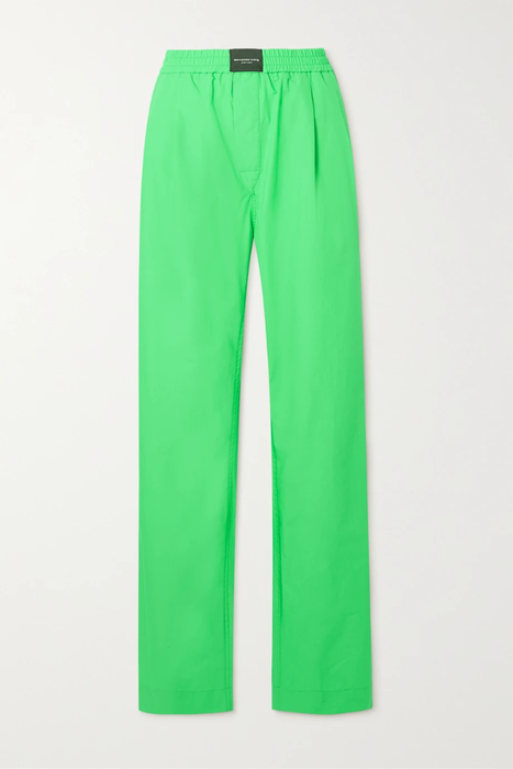 유럽직배송 ALEXANDERWANG.T Pleated neon cotton-poplin straight-leg pants 38063312420806946