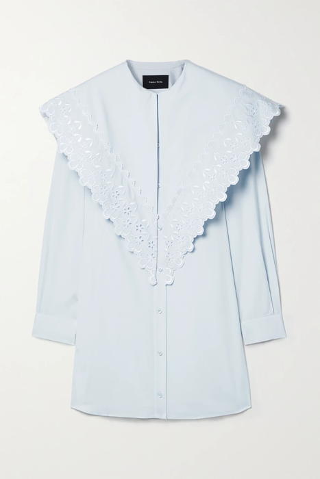 유럽직배송 시몬로샤 SIMONE ROCHA Broderie anglaise-trimmed cotton-poplin shirt dress 33258524072406937