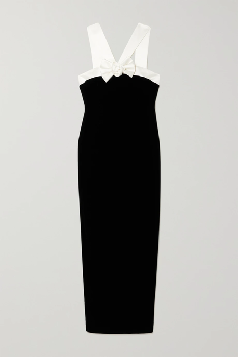 유럽직배송 알렉산드라리치 ALESSANDRA RICH Bow-detailed silk-trimmed velvet gown 33258524072674889