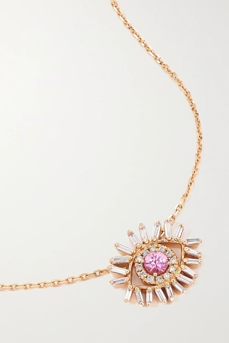 유럽직배송 수잔케일런 목걸이 SUZANNE KALAN 18-karat rose gold, diamond and sapphire necklace 23841192565724555