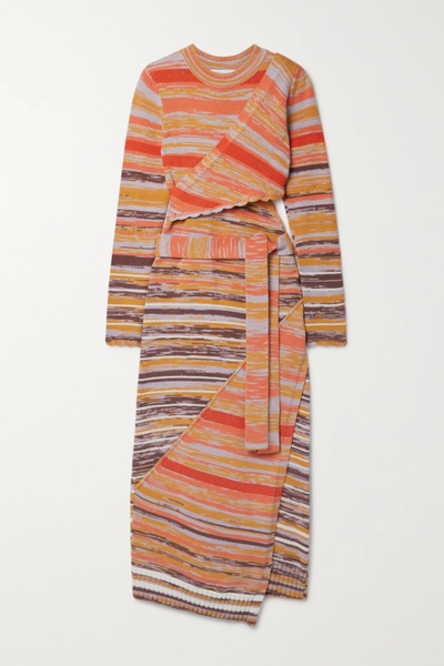 유럽직배송 조나단심카이 원피스 JONATHAN SIMKHAI Selah layered space-dyed cotton and wool-blend midi dress 33258524072822496