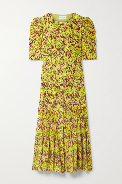 유럽직배송 살로니 원피스 SALONI Colette pleated floral-print silk crepe de chine maxi dress 33258524072794982