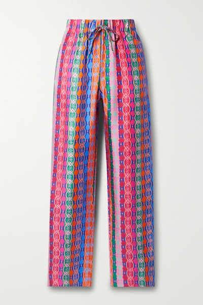 유럽직배송 살로니 SALONI Paige-C printed silk-twill straight-leg pants 33258524072794976