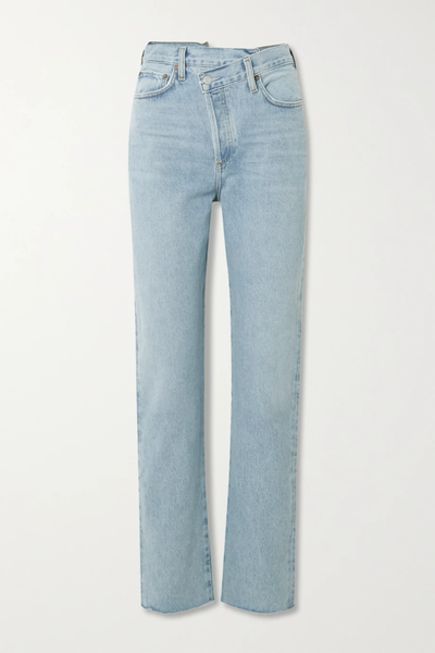 유럽직배송 에이골디 청바지 AGOLDE Criss Cross frayed high-rise straight-leg organic jeans 33258524072112229