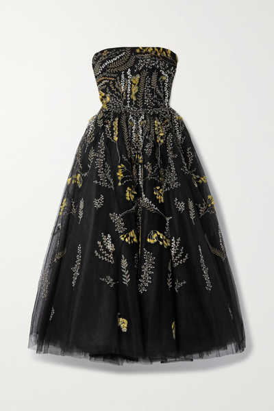 유럽직배송 모니크륄리에 MONIQUE LHUILLIER Strapless embellished tulle gown 25185454455985994