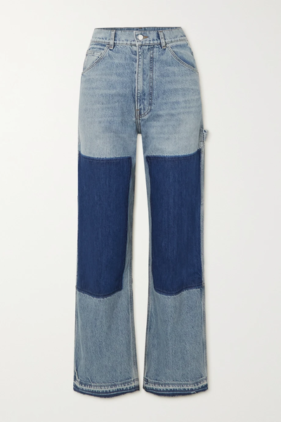 유럽직배송 아미리 청바지 AMIRI Carpenter patchwork denim high-rise straight-leg jeans 24772899113277477