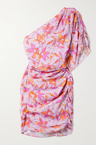 유럽직배송 이자벨마랑 미니원피스 ISABEL MARANT Solenne one-shoulder ruched printed stretch-crepe mini dress 33258524072507319
