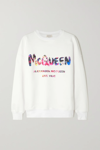 유럽직배송 알렉산더맥퀸 스웻셔츠 ALEXANDER MCQUEEN Printed organic cotton-jersey sweatshirt 34344356236676813