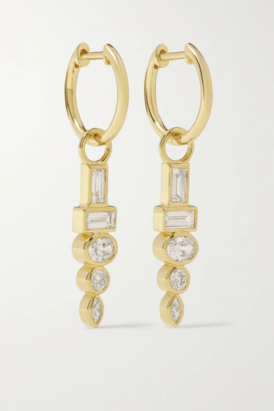 유럽직배송 SORELLINA Totem 18-karat gold diamond earrings 43769801097807620