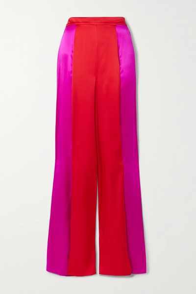 유럽직배송 할펀 HALPERN Two-tone silk-satin wide-leg pants 38063312418464911