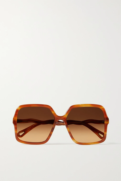 유럽직배송 끌로에 선글라스 CHLOÉ Zelie oversized square-frame tortoiseshell acetate sunglasses 38063312419905862