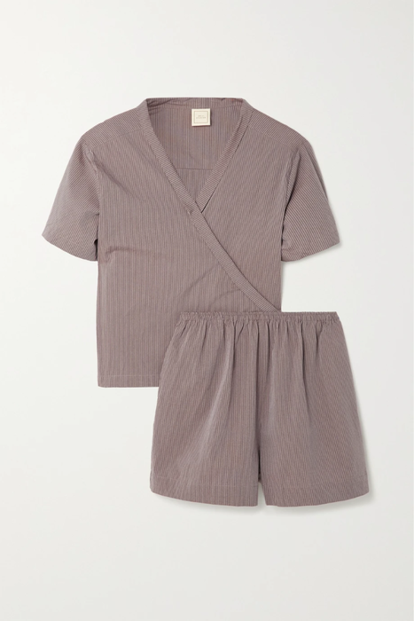 유럽직배송 데이지 스튜디오 파자마 세트 DEIJI STUDIOS + NET SUSTAIN striped organic cotton-poplin pajama set 34344356237164550