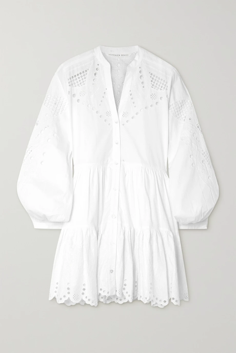 유럽직배송 베로니카비어드 원피스 VERONICA BEARD Ariana tiered scalloped broderie anglaise cotton-poplin mini dress 33258524072822274