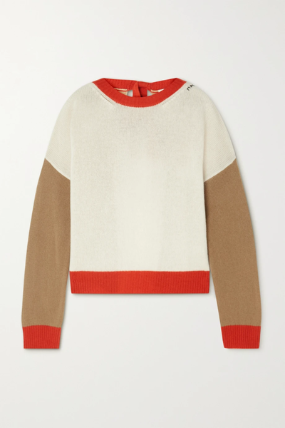 유럽직배송 마르니 스웨터 MARNI Open-back color-block cashmere sweater 25185454456035665