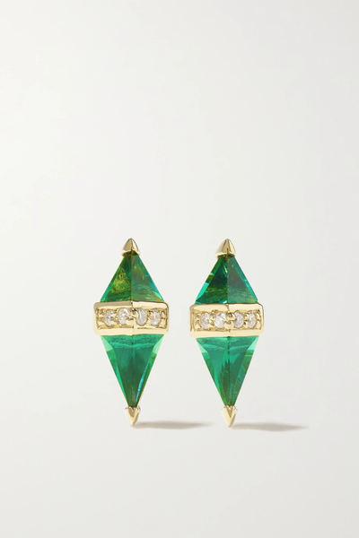 유럽직배송 SORELLINA Pietra 18-karat gold, quartz and diamond earrings 43769801097807618