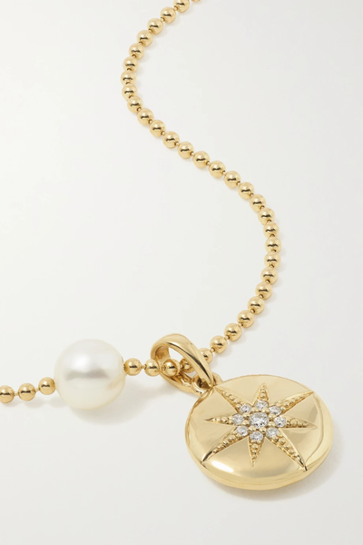 유럽직배송 미즈키 목걸이 MIZUKI 14-karat gold, diamond and pearl necklace 36856120585520367