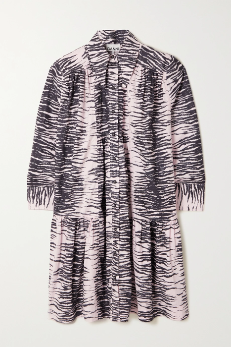 유럽직배송 가니 GANNI Tiger-print tiered organic cotton-poplin shirt dress 29419655932382774