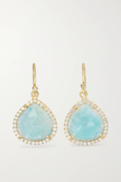유럽직배송 아이린뉴워스 귀걸이 IRENE NEUWIRTH Classic 18-karat gold, aquamarine and diamond earrings 32027475399801546