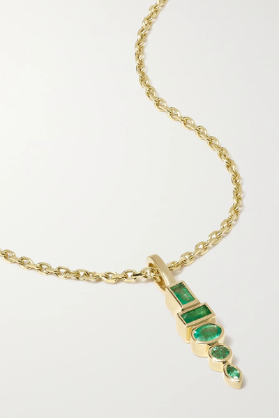 유럽직배송 SORELLINA Totem 18-karat gold emerald necklace 43769801097807627