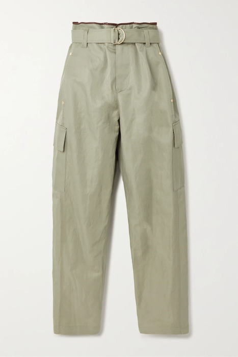 유럽직배송 브루넬로쿠치넬리 BRUNELLO CUCINELLI Belted cotton-blend gabardine straight-leg pants 29419655932426275