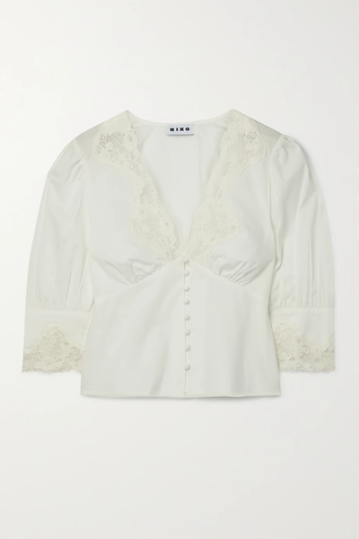 유럽직배송 릭소 블라우스 RIXO Amanda lace-trimmed cotton blouse 38063312420391592