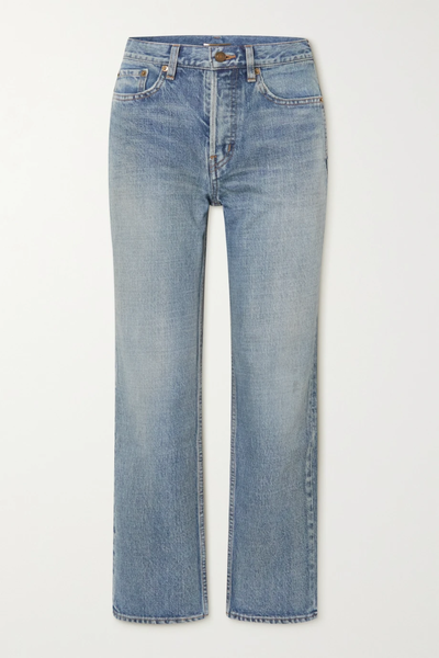 유럽직배송 생로랑 청바지 SAINT LAURENT Cropped mid-rise straight-leg jeans 31840166392286762