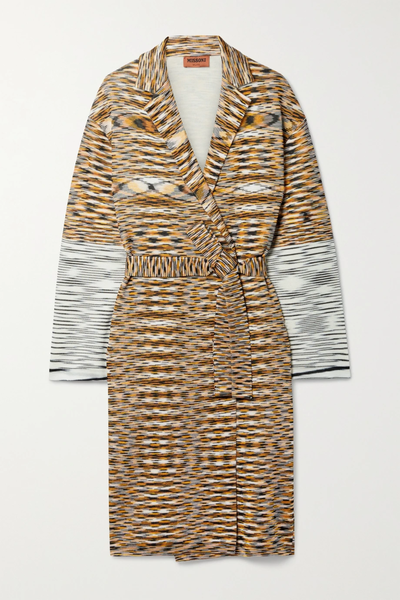 유럽직배송 미쏘니 코트 MISSONI Belted wool-blend jacquard coat 25185454456045926
