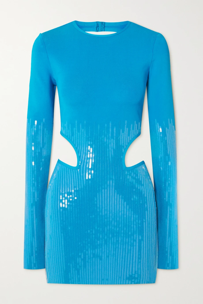 유럽직배송 데이비드코마 미니원피스 DAVID KOMA Sequin-embellished cutout stretch-knit mini dress 33258524072017976