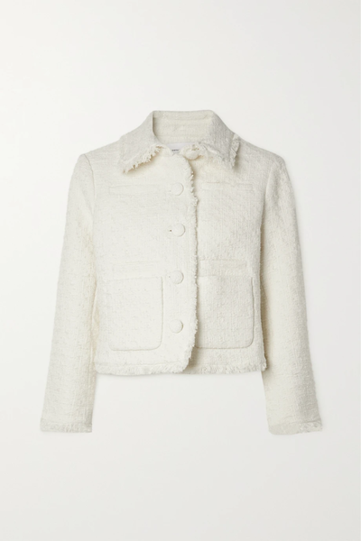 유럽직배송 프로엔자슐러화이트라벨 자켓 PROENZA SCHOULER WHITE LABEL Cropped frayed cotton-blend tweed jacket 36856120585160828