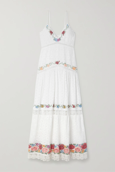 유럽직배송 러브샤크팬시 원피스 LOVESHACKFANCY Umi embroidered tulle-trimmed broderie anglaise cotton maxi dress 33258524072012763