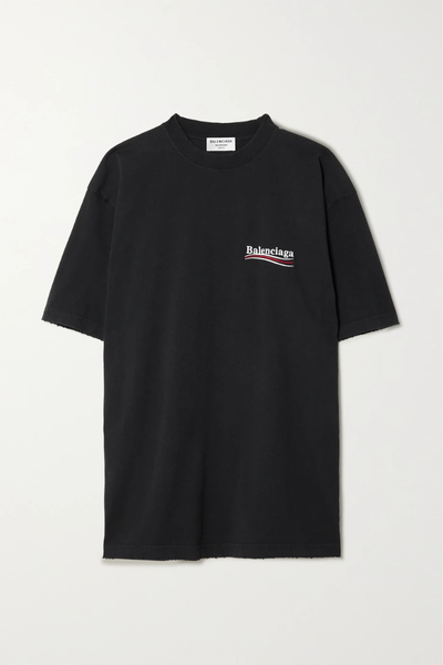 유럽직배송 발렌시아가 티셔츠 BALENCIAGA Oversized embroidered cotton-jersey T-shirt 38063312418722372