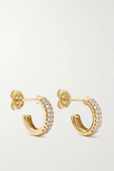 유럽직배송 미즈키 귀걸이 MIZUKI 14-karat gold diamond hoop earrings 36856120585520364