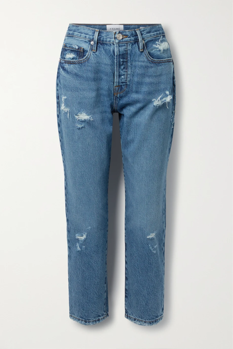 유럽직배송 프레임 청바지 FRAME Le Original distressed cropped high-rise straight-leg jeans 34344356236613833