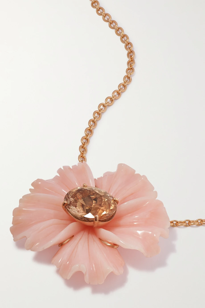 유럽직배송 아이린뉴워스 목걸이 IRENE NEUWIRTH Tropical Flower 18-karat rose gold, opal and tourmaline necklace 34344356236945455
